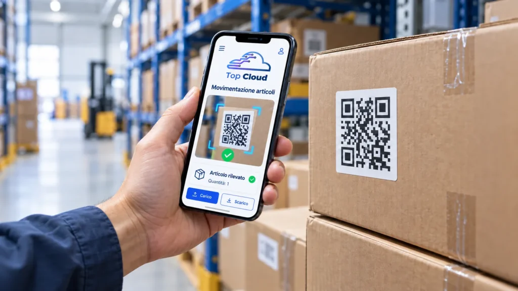 movimentazione articoli magazzino con qr code